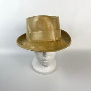 Vintage Fedora Rain Hat; Plastic Coated